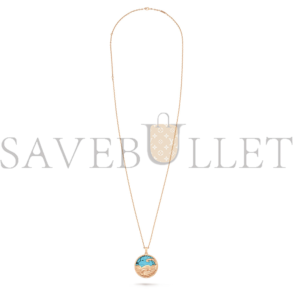 VAN CLEEF ARPELS ZODIAQUE LONG NECKLACE SCORPII (SCORPIO) - ROSE GOLD, TURQUOISE  VCARP9RH00